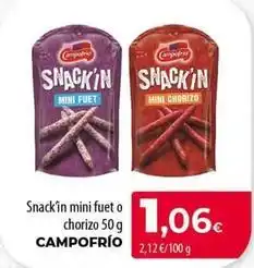 SPAR Lanzarote Campofrío - snack'in mini fuet o chorizo oferta