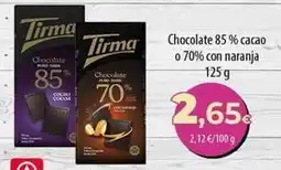 SPAR Lanzarote Tirma - chocolate 85% cacao o 70% con naranja oferta