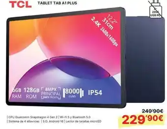 Tcl - tablet tab a 1 plus