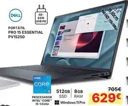 Dynos Informática Dell - portátil pro 15 essential pv15250 oferta