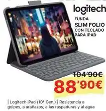 Dynos Informática Logitech - funda slim folio con teclado para ipad oferta