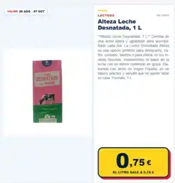 Sangüi Alteza - leche desnatada oferta