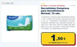 Sangüi Secretísima - secretisima compresa para incontinencia normal oferta