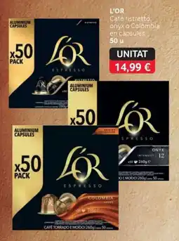 GM Cash & Carry L'OR café ristretto onyx o colombia en cápsulas oferta