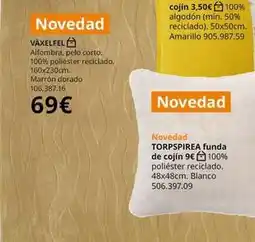 IKEA Blanco - alfombra, pelo corto, 100% poliester reciclado, marron dorado oferta