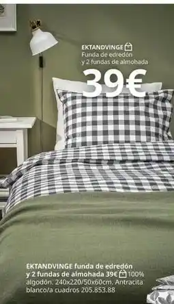IKEA Antracita - funda de edredon y 2 fundas de almohada oferta