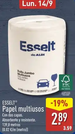 ALDI Esselt papel multiusos oferta