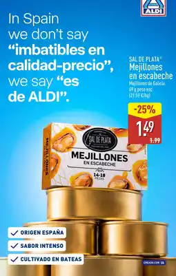 ALDI Sal de Plata mejillones en escabeche oferta