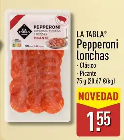 ALDI La tabla pepperoni lonchas oferta