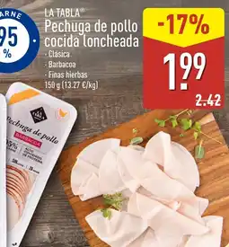ALDI La Tabla pechuga de pollo cocida loncheada oferta