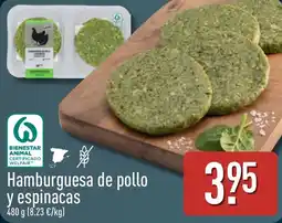 ALDI Hamburguesa de pollo y espinacas oferta