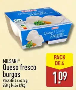 ALDI Milsani queso fresco burgos oferta