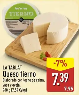 ALDI La tabla queso tierno oferta
