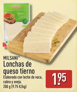 ALDI Milsani lonchas de queso tierno oferta