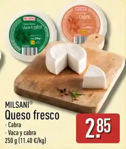 ALDI Milsani queso fresco cabra vaca y cabra oferta