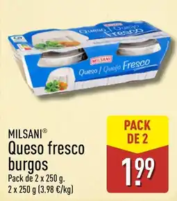 ALDI Milsani queso fresco burgos oferta