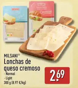 ALDI Milsani lonchas de queso cremoso oferta