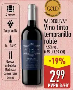 ALDI ValdeOliva vino tinto tempranillo roble oferta