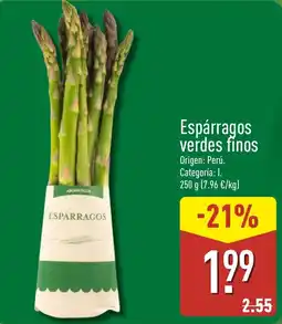ALDI Espárragos verdes finos oferta