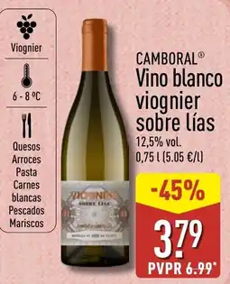 ALDI Camboral vino blanco viognier sobre lías oferta
