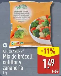 ALDI All Seasons Mix de brócoli, coliflor y zanahoria oferta