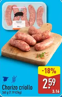 ALDI Chorizo criollo oferta