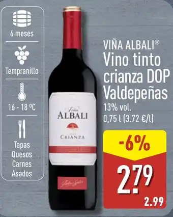 Viña Albali vino tinto crianza dop valdepeñas