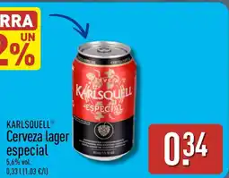 ALDI Karlsquell cerveza lager especial oferta