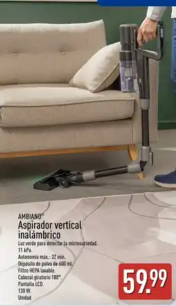ALDI Ambiano aspirador vertical inalámbrico oferta