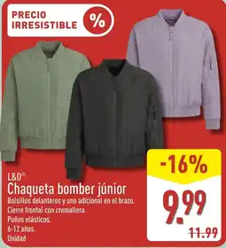 ALDI L&D chaqueta bomber júnior oferta