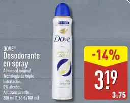 ALDI Dove Desodorante en spray oferta