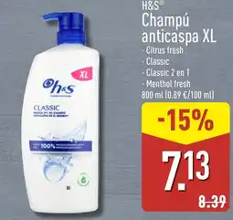 ALDI H&S champú anticaspaxl oferta