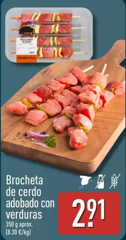ALDI Barbacoa brocheta de cerdo adobado con verduras oferta