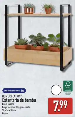 ALDI Home Creation estantería de bambú oferta