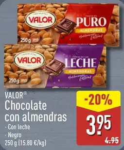 ALDI Valor chocolate con almendras oferta