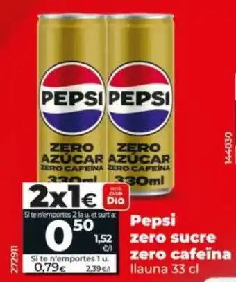Pepsi zero sucre zero cafeïna