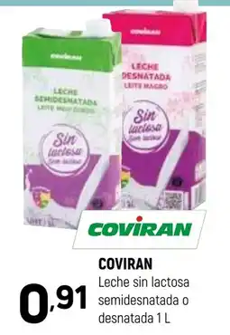 Coviran Coviran leche sin lactosa semidesnatada o desnatada oferta