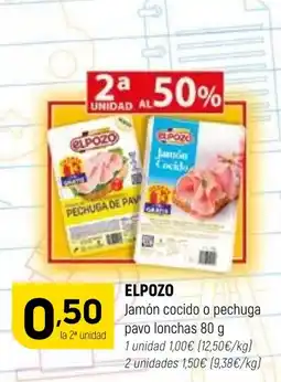 Coviran Elpozo jamón cocido o pechuga pavó lonchas oferta