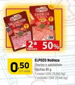 Coviran Elpozo nobleza chorizo o salchichón oferta
