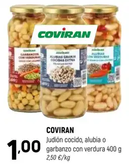 Coviran Coviran judión cocido, alubia o garbanzo con verdura oferta