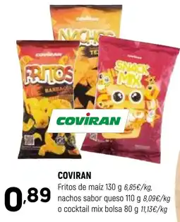 Coviran Coviran fritos de maíz nachos sabor queso cocktail mix bolsa oferta