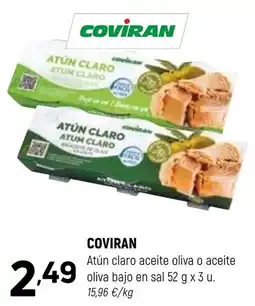 Coviran Coviran atún claro aceite oliva o aceite oliva bajo en sal oferta