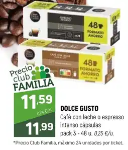 Coviran Dolce Gusto café con leche o espresso intenso cápsulas oferta