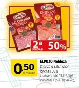 Coviran Elpozo - chorizo o salchichon lonchas oferta