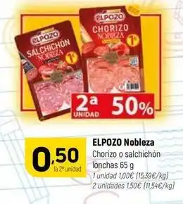 Coviran Elpozo - chorizo o salchichon lonchas oferta