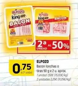 Coviran Elpozo - bacon lonchas o tiras oferta