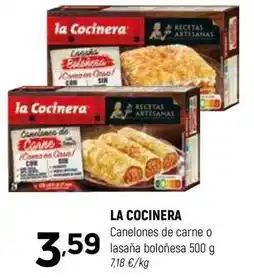 Coviran La cocinera - canelones de carne o lasana bolonesa oferta