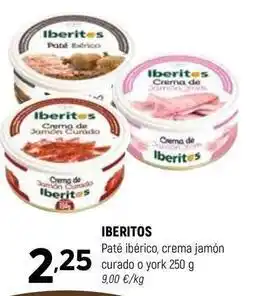 Coviran Ibéritos - pate iberico, crema jamon curado o york oferta
