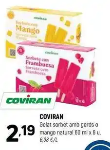 Coviran Coviran - gelat sorbet amb gerds o mango natural oferta