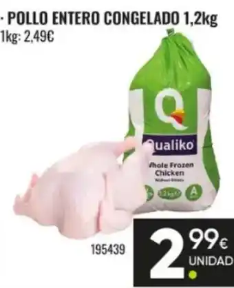 Qualiko pollo entero congelado